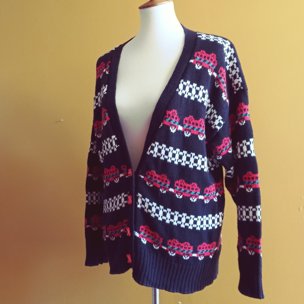 Sold Vintage Cars cardigan Sz M